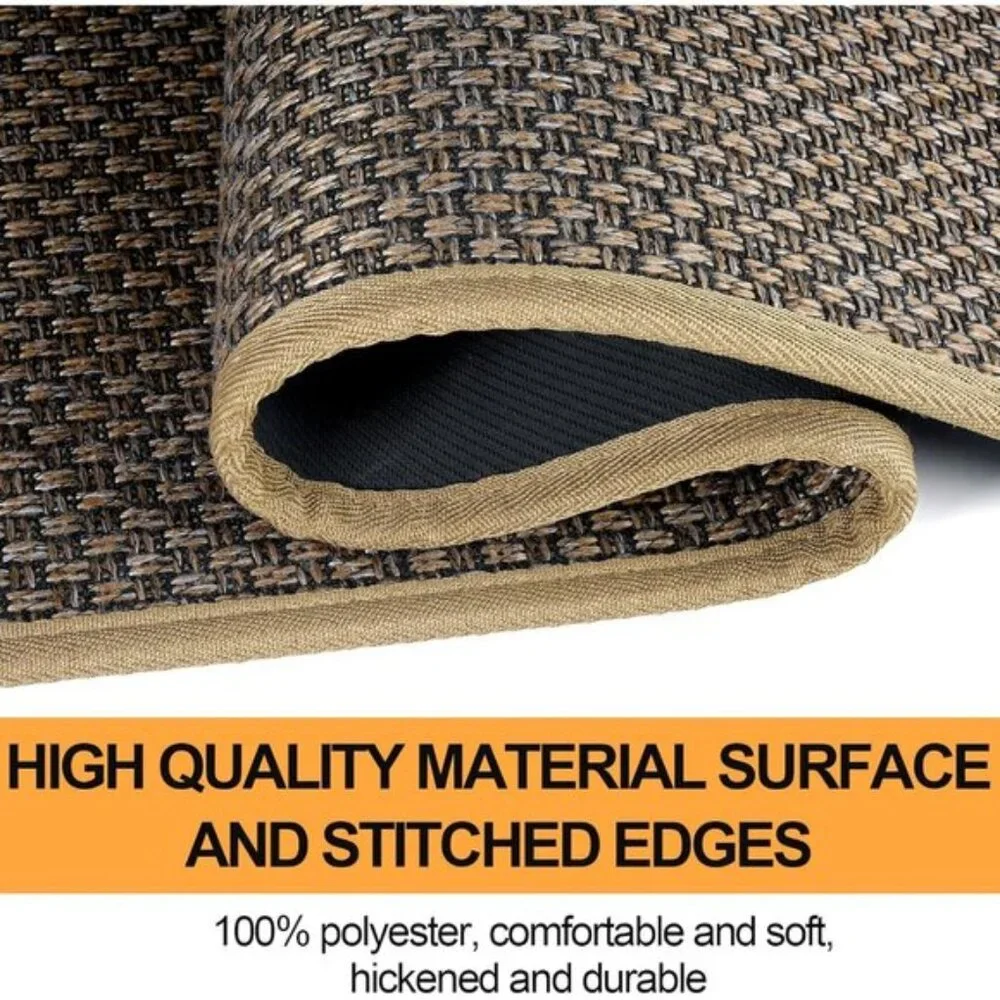 New 2Pcs Kitchen Mat Set, Cushioned Non-Slip Washable Rugs for Floor, Brown